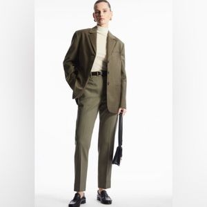 COS-high waisted wool blend pants-size 8